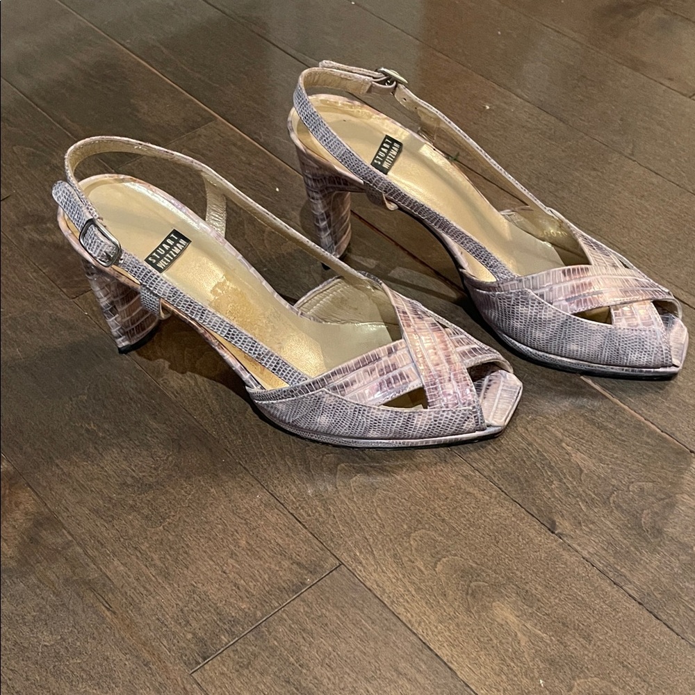 Stuart Weitzman Textured Slingback Heels